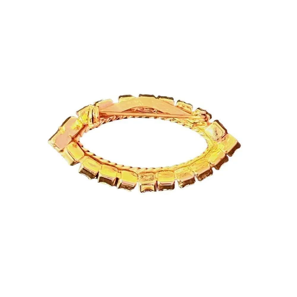 Beautiful Multi-Color Rhinestone Gold Tone Brooch